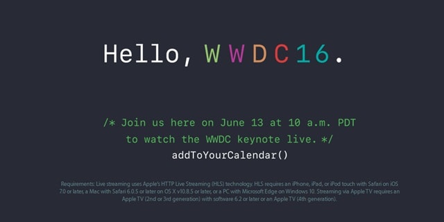 Live Streaming Acara WWDC 2016