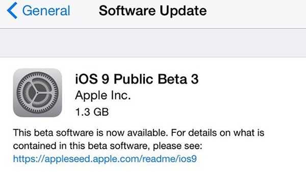 iOS 9.3.3 Beta Versi 3